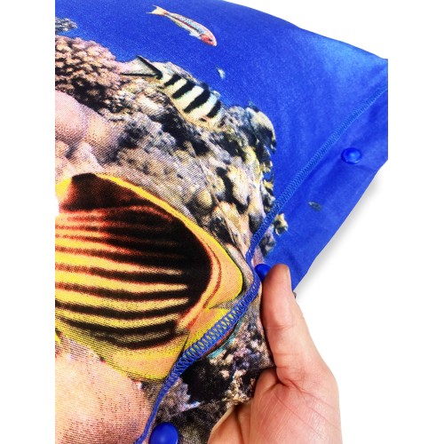 DIGITALDRUCK TAGESDECKE LAKENSET CORAL REEF TAGESDECKE mit KEEP DOUBLE 2 DOPPELTASCHE