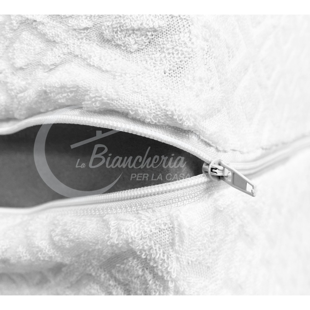 Coprimaterasso con angoli in spugna elasticizzata a lavorazione jacquard