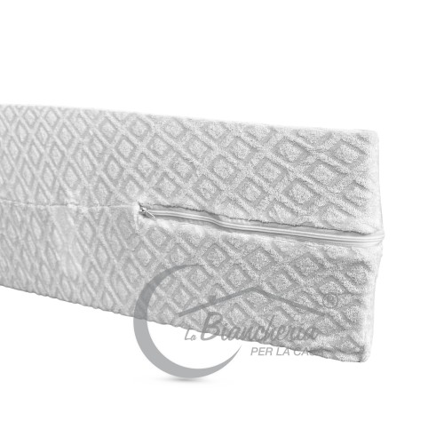 Mattress cover with corners in stretch terry cloth with jacquard work