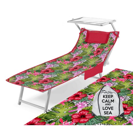 SERVIETTE DE PLAGE TEDDY TROPICAL TRANSAT En microfibre AVEC POCHES TAILLE cm. 80 x 190