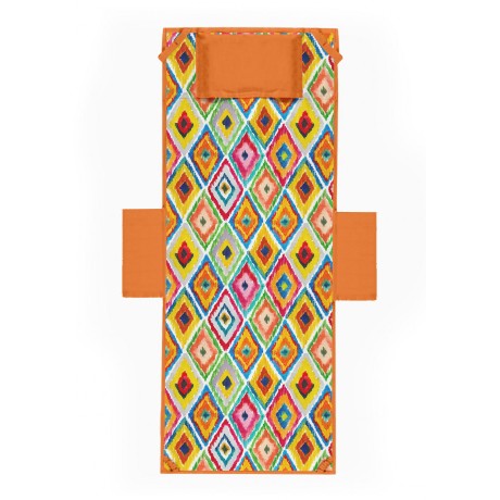 SERVIETTE DE PLAGE TRANSAT NOUNOURS COLORÉ LOSANGES En microfibre AVEC POCHES TAILLE cm. 80 x 190 2