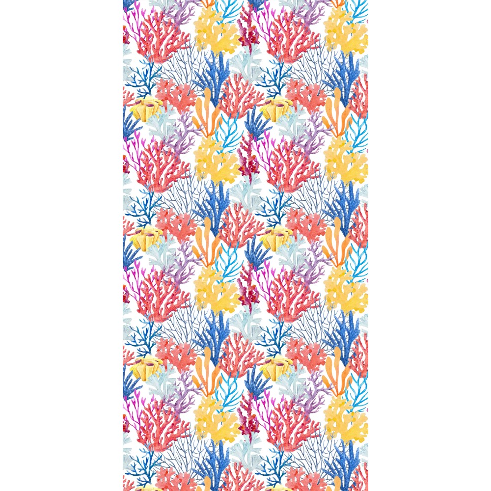 STRANDTUCH TEDDY LIEGE Mehrfarbige Korallen Aus Mikrofaser MIT TASCHEN GRÖSSE cm. 80 X 190 CM