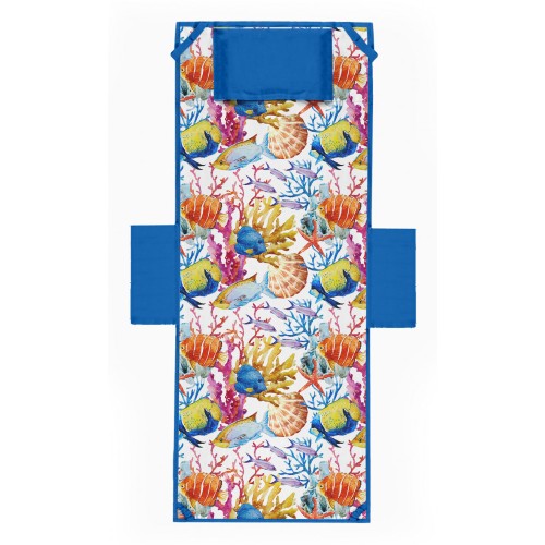 STRANDTUCH TEDDY FISCHBETT Bemalte Mikrofaser MIT TASCHEN GRÖSSE cm. 80 X 190 CM