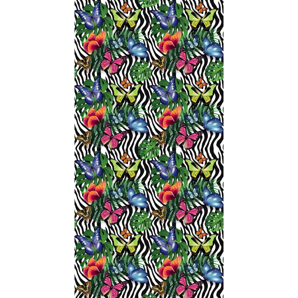 SERVIETTE DE PLAGE LIT NOUNOURS PAPILLONS en microfibre AVEC POCHES TAILLE cm. 80 x 190