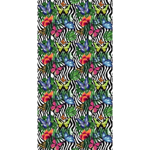 SERVIETTE DE PLAGE LIT NOUNOURS PAPILLONS en microfibre AVEC POCHES TAILLE cm. 80 x 190