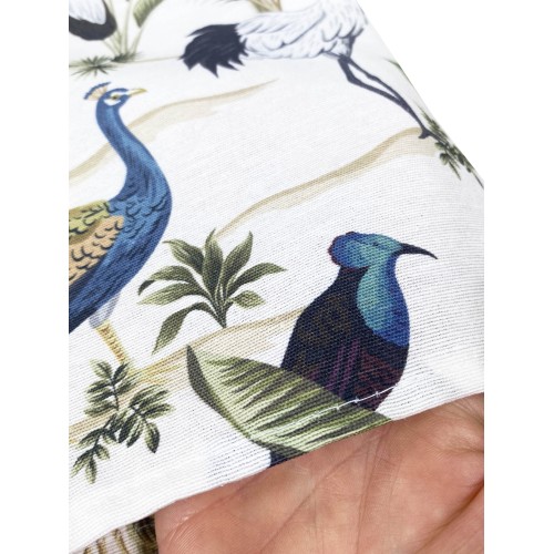 TELO ARREDO copritutto GRAN FOULARD COPRILETTO copridivano TESSUTO LONETA BIRDY con Uccelli