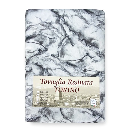 TOVAGLIA antimacchia RESINATA TORINO Effetto MARMO Marmorizzato Bianco 2
