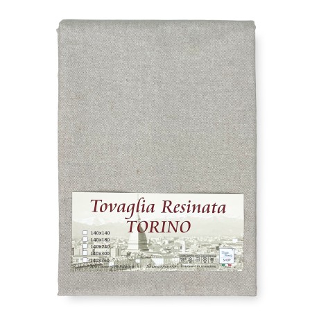 STAIN-RESISTANT TABLECLOTH RESIN-COATED TORINO Solid color ECRÙ 2