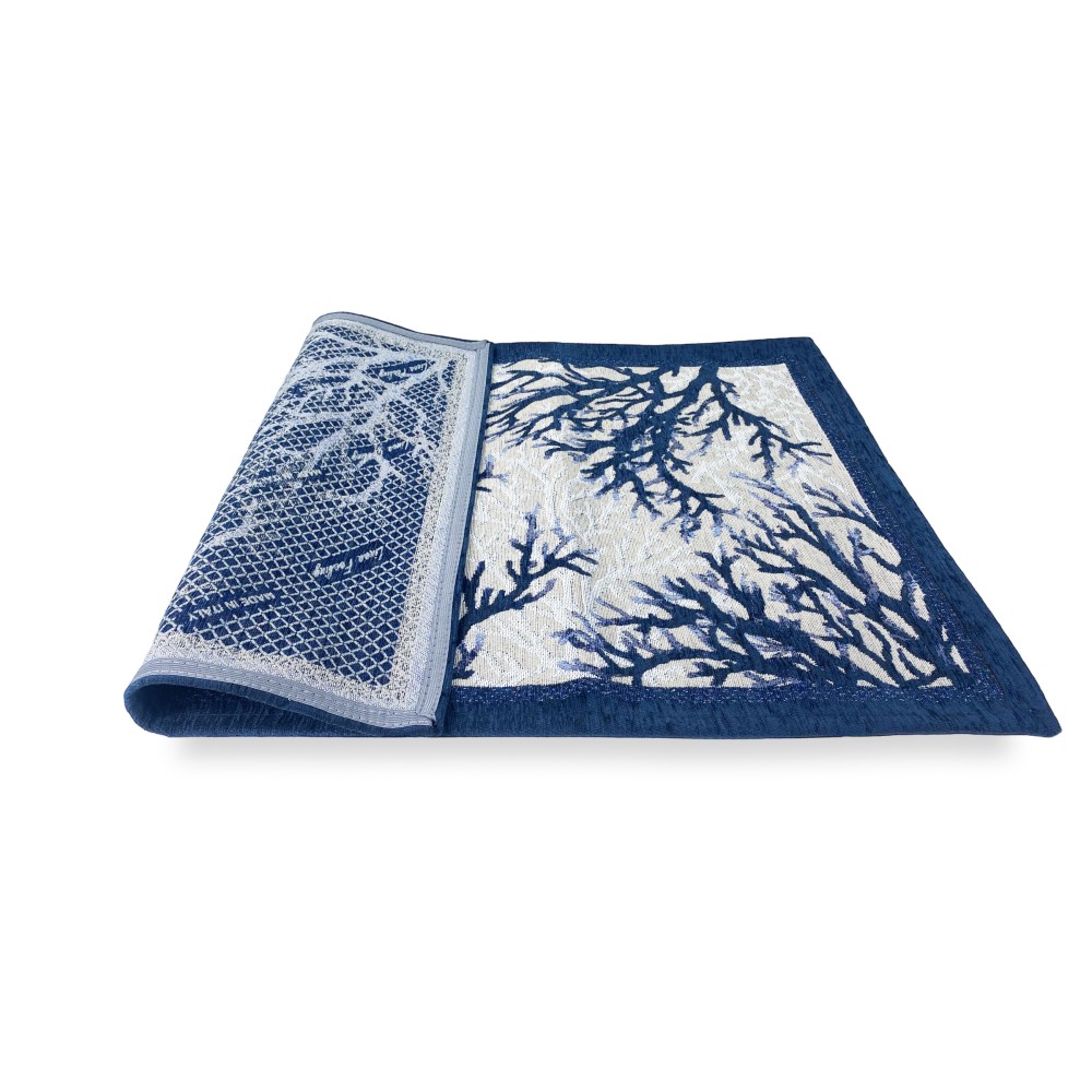 TAPIS antidérapant Mare MARINO Coralli Blu Made in Italy