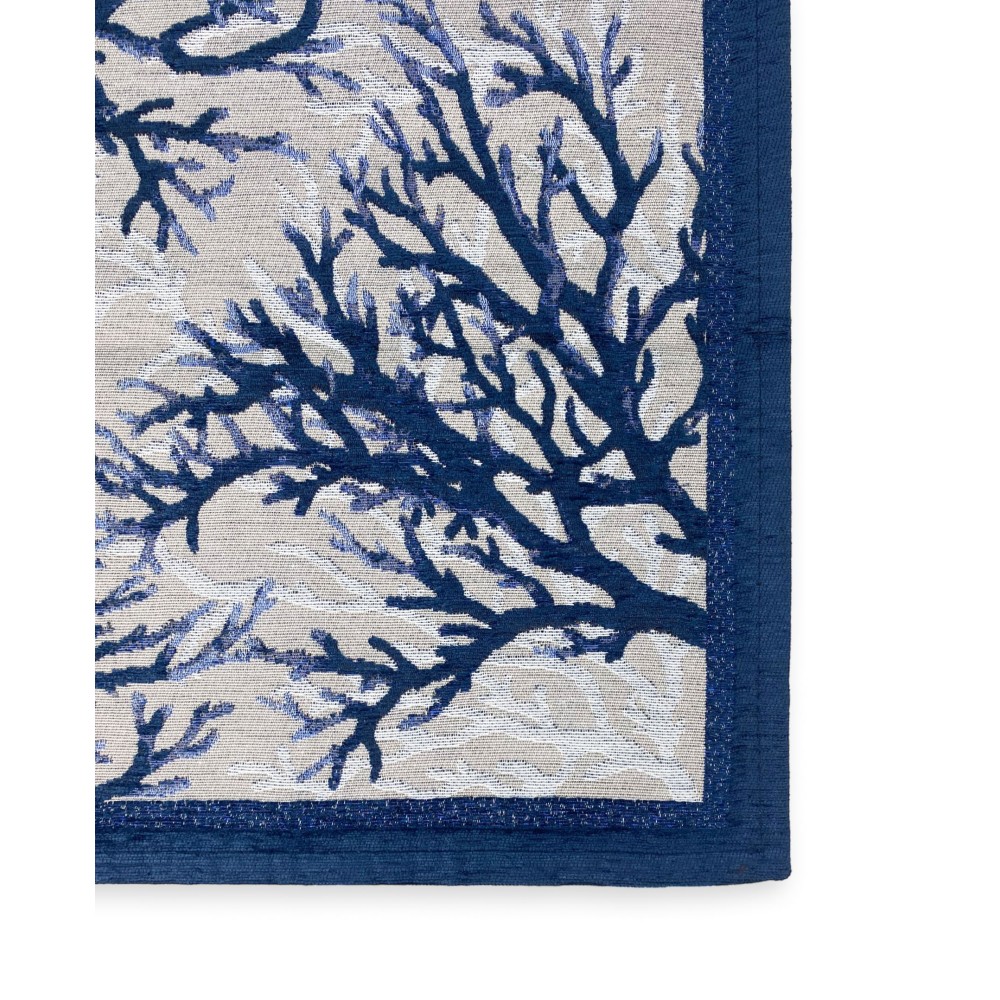 TAPPETO antiscivolo Mare MARINO Coralli Blu Made in Italy