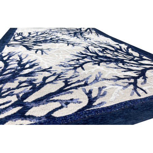 TAPPETO antiscivolo Mare MARINO Coralli Blu Made in Italy