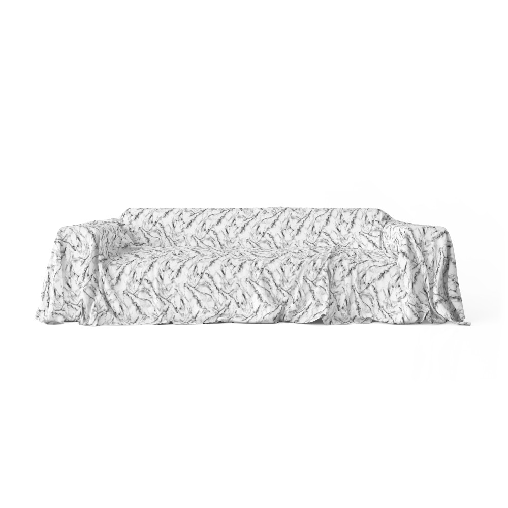 Bezug Bezug GRAN SCARF TAGESDECKE Bezug für Sofa STOFF MARMOR Weiß Marmor