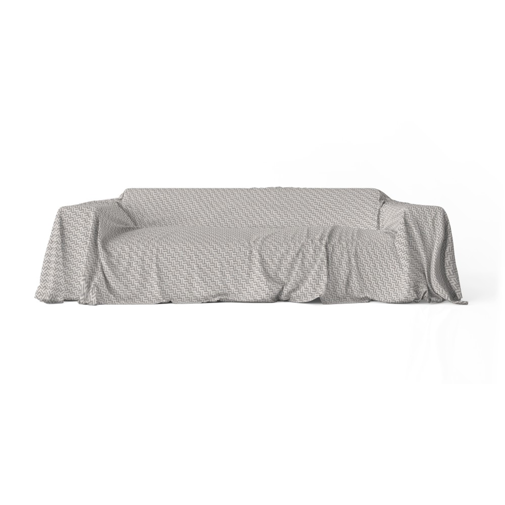 SERVIETTE D’AMEUBLEMENT GRAND FOULARD COUVRE-LIT Housse de canapé FASHION FABRIC Gris