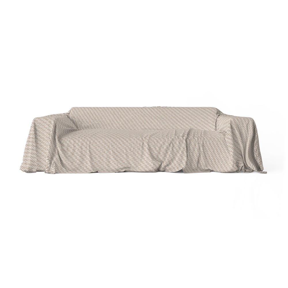 TELO ARREDO copritutto GRAN FOULARD COPRILETTO copridivano TESSUTO FASHION Beige