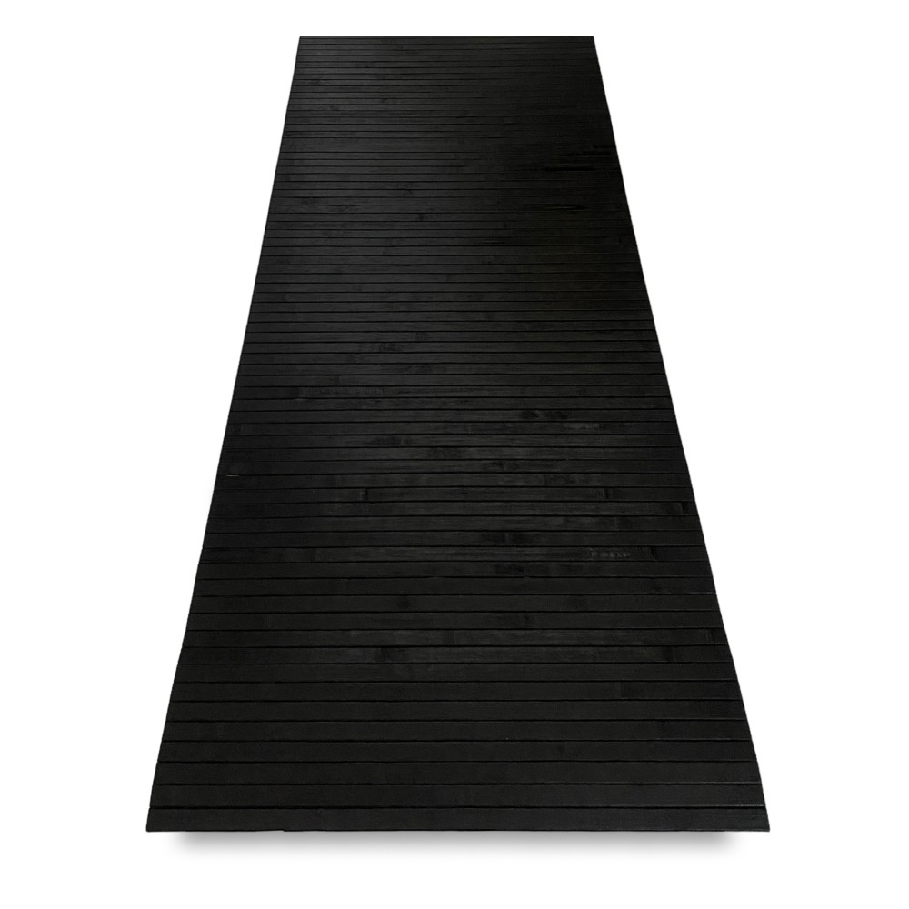 KITCHEN RUG IN WOOD bamboo WOODY plain BLACK