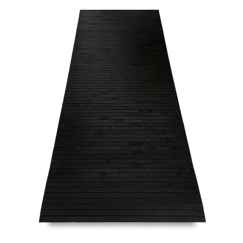 KITCHEN RUG IN WOOD bamboo WOODY plain BLACK