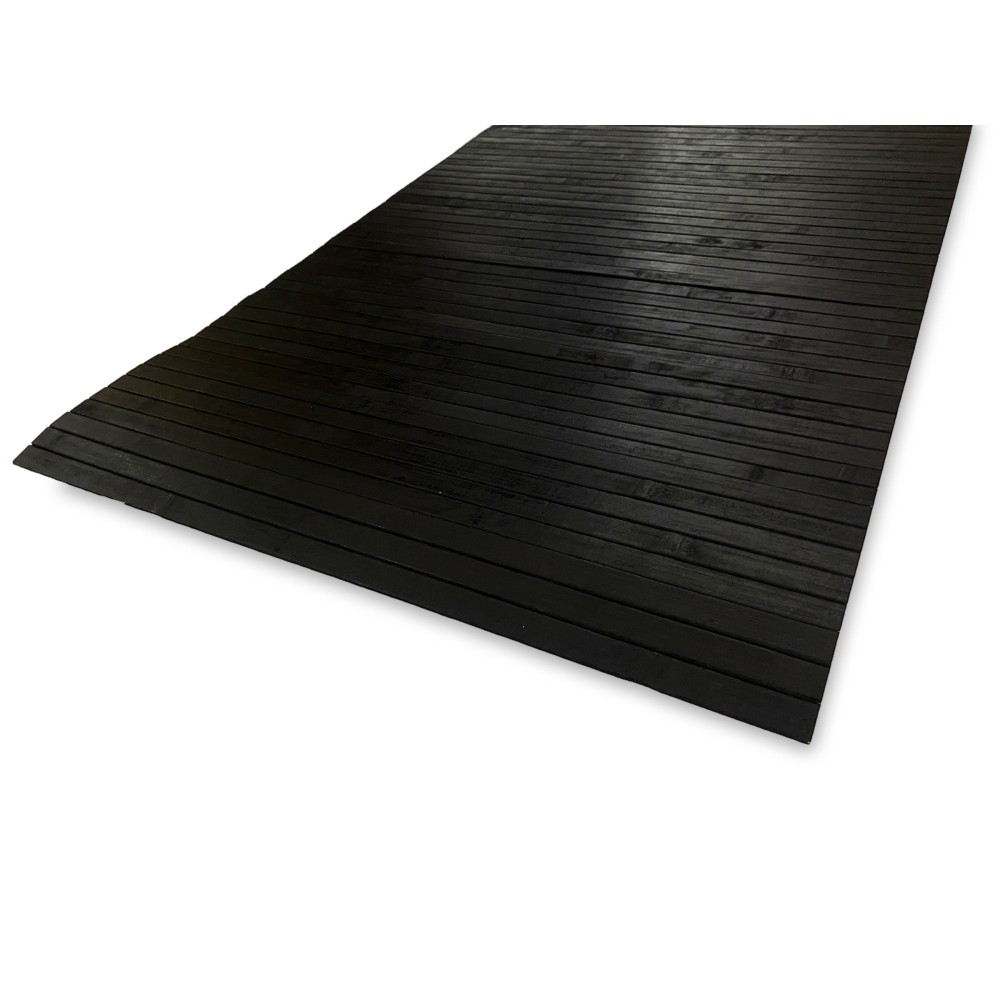 TAPIS de cuisine en bois bambou WOODY rejoint BLACK