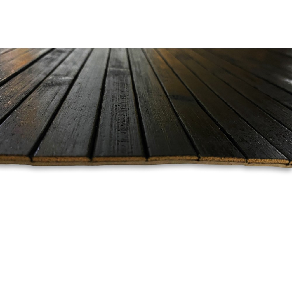 KÜCHENTEPPICH AUS HOLZ Bambus WOODY uni schwarz