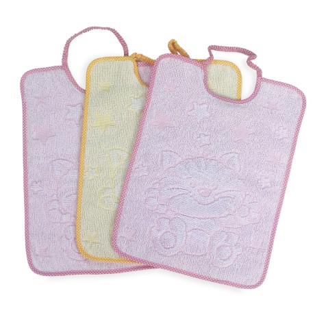SET 3 Bavoirs BAVETTE enfant COCCOLE cm. Bâillon 29x35 avec élastique Coton pur 2