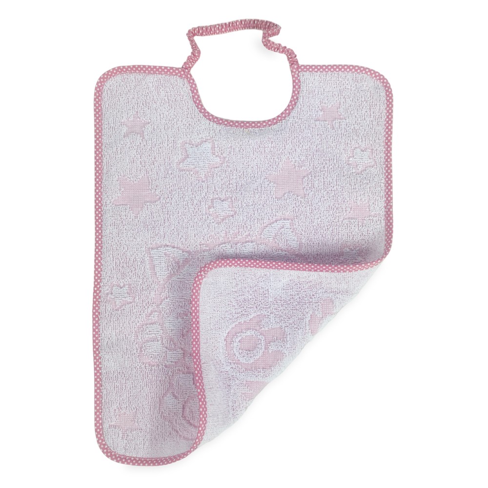 SET 3 Bavaglini BAVETTE bambino COCCOLE cm. 29x35 bavaglio con elastico Puro cotone