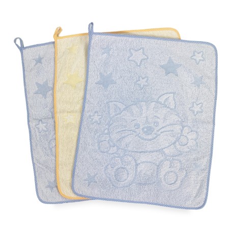 SET 3 NURSERY TOWELS FOR CHILDREN CUDDLES cm. 40x50 in Pure cotton 2