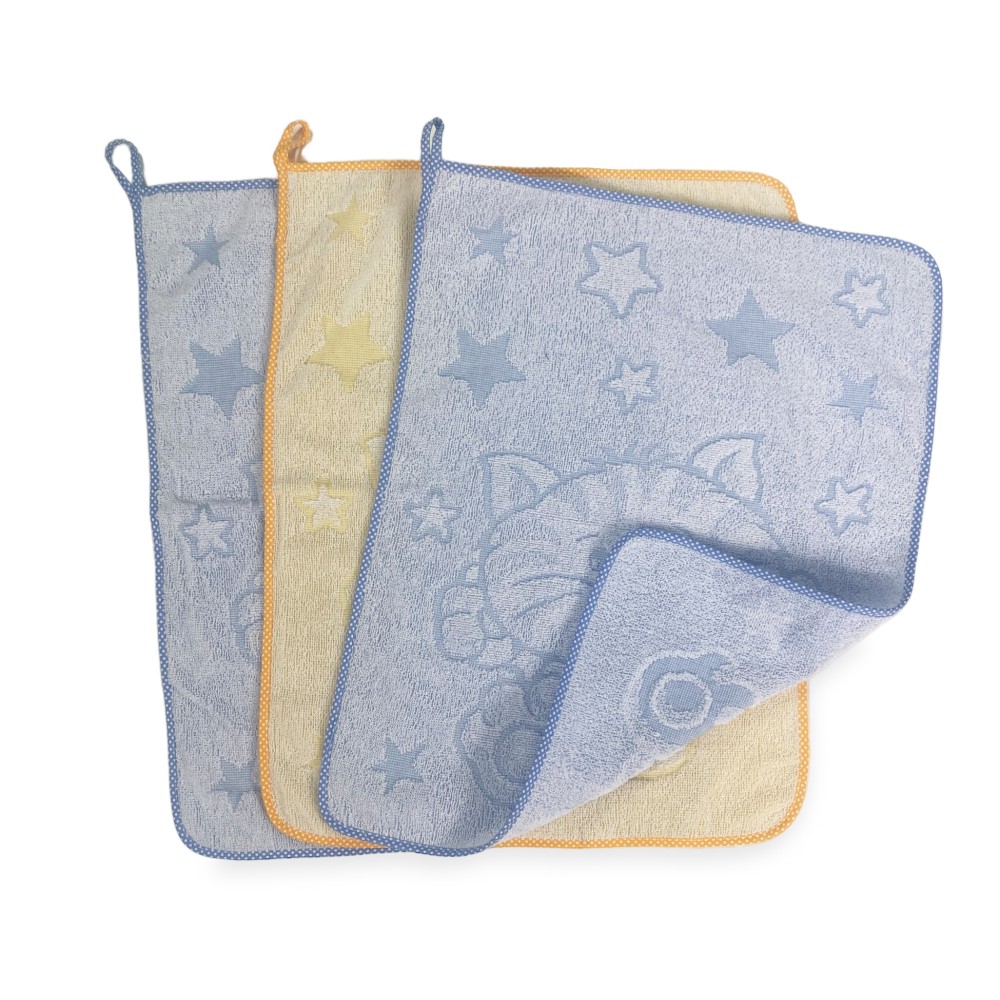 SET 3 ASCIUGAMANI ASILO bambino COCCOLE cm. 40x50 in Puro cotone