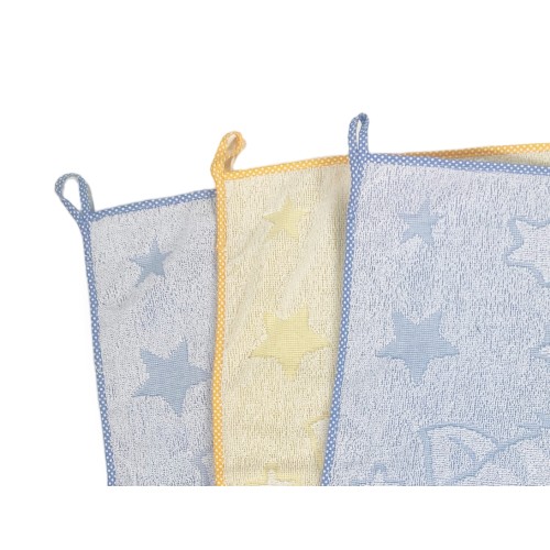 SET 3 TOALLAS DE GUARDERÍA PARA MIMOS DE NIÑOS cm. 40x50 en Puro Algodón