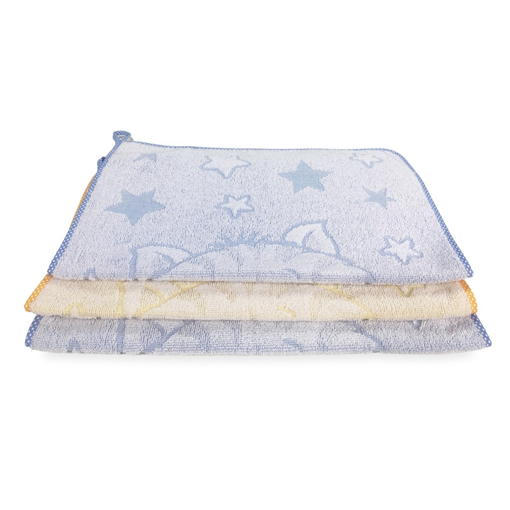 SET 3 ASCIUGAMANI ASILO bambino COCCOLE cm. 40x50 in Puro cotone