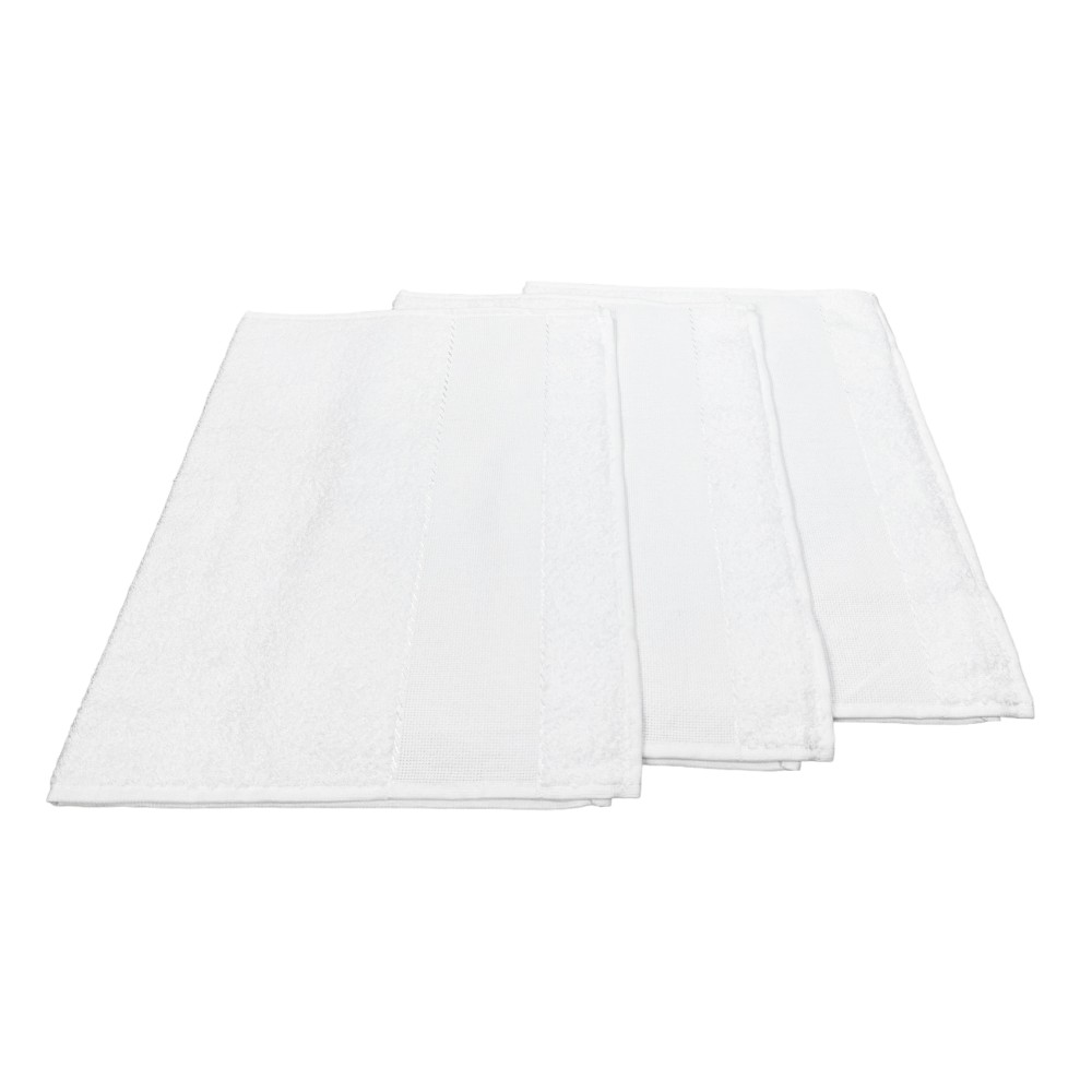 SET di 3 ASCIUGAMANI ASILO in TINTA Unita TUTTO Bianco con tela AIDA per ricamare