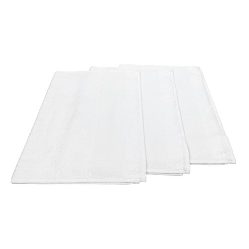 Ensemble de 3 SERVIETTES DE CHAMBRE en couleur unie TOUT Blanc avec toile AIDA pour la broderie