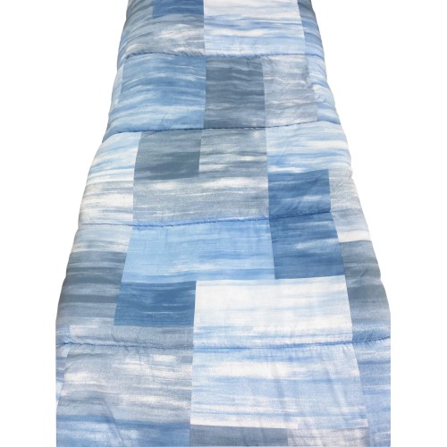 STEPPDECKE MIT BLAUER KARIERTER SCHLEIFE © Winterbettdecke made in Italy