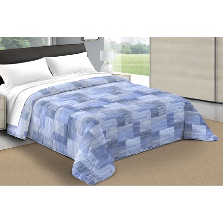 Scottish winter duvet with blue checks 2