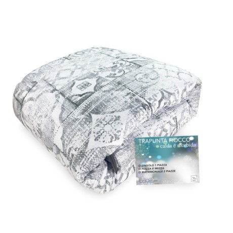 Soft and warm winter quilt maioic on grey