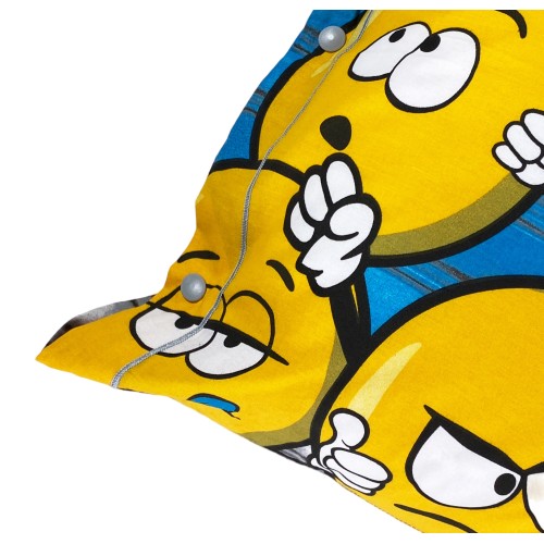 BETTBEZUG EMOJI SMILEYS LÄCHELN NEU aus reiner Baumwolle Made in Italy