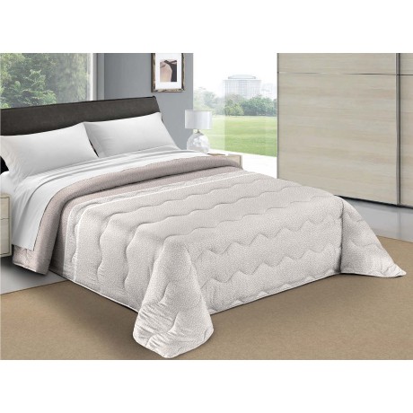 bed duvet printed in beige 2
