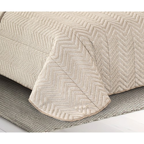 Weicher Kunstpelz QUILT Beige SPIKE 2 Doppelbetten