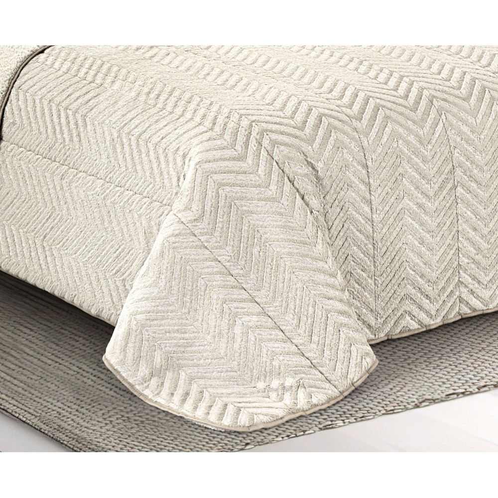 Soft Faux Fur QUILT Light Cream 2 Squares Double