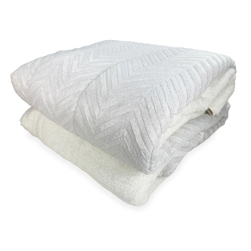 Soft Faux Fur QUILT Light Cream 2 Squares Double