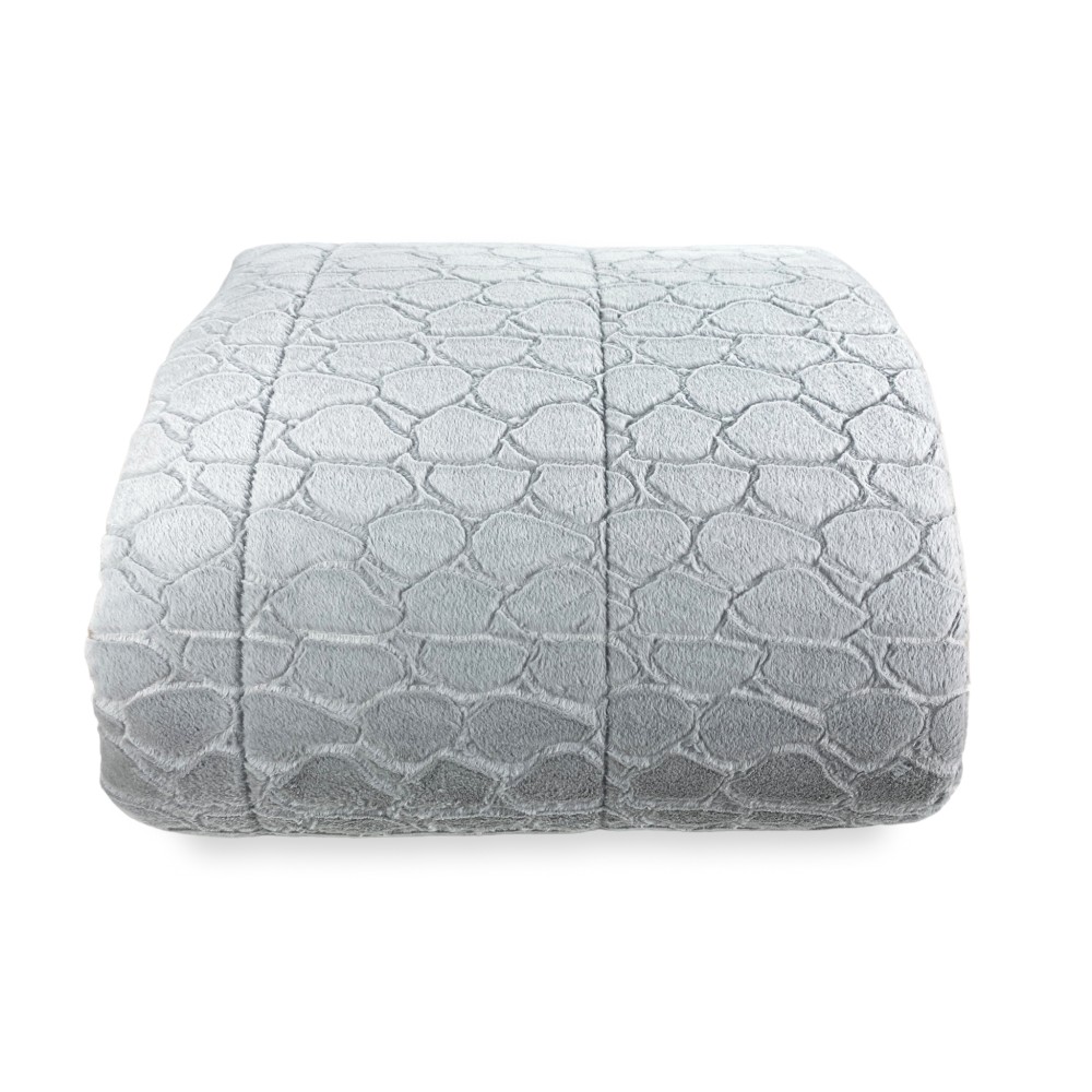 Suave Piel Sintética QUILT PETRA Gris 2 Dobles Doble