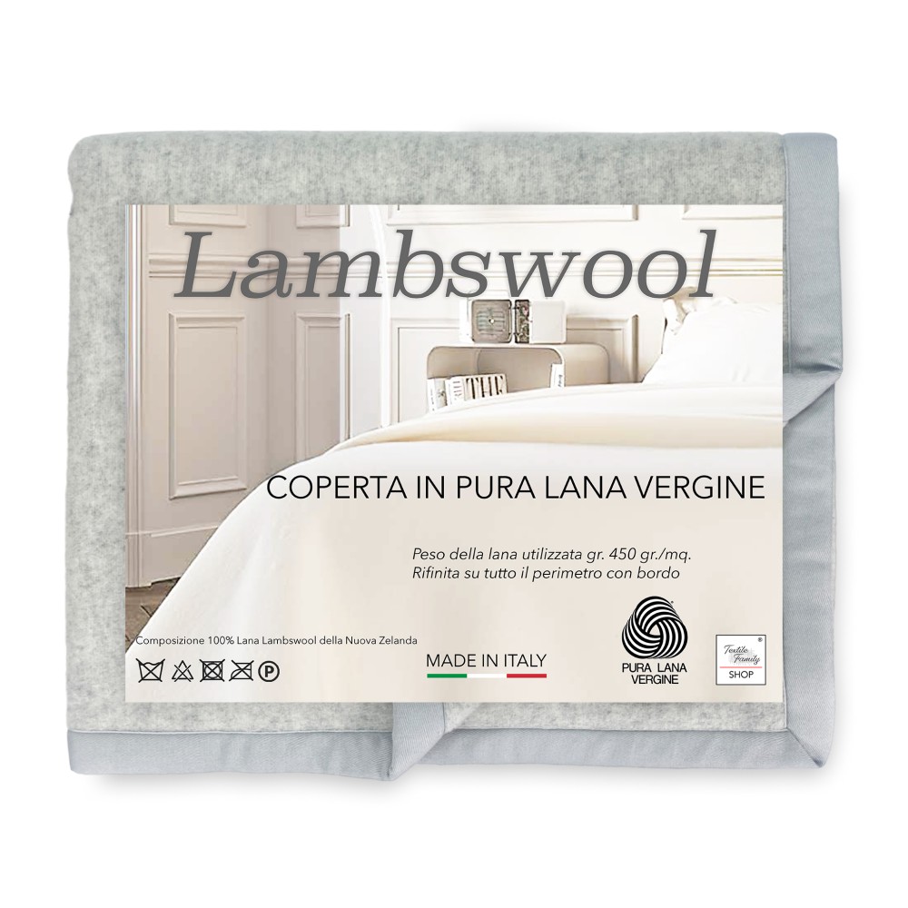 LAMMWOLLE WOLLDECKE GRAU MELANGE Doppelbett 2 Betten