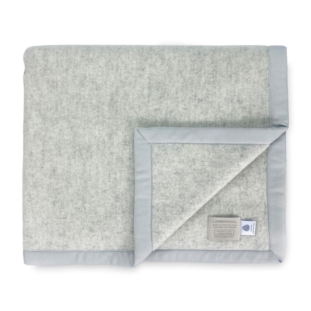 LAMBSWOOL WOOL BLANKET GREY MELANGE Double 2 Beds