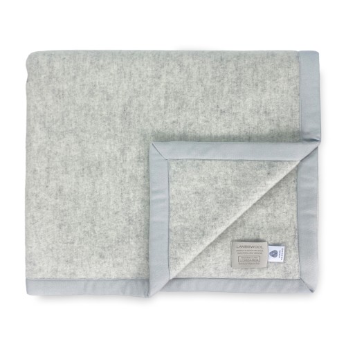 LAMMWOLLE WOLLDECKE GRAU MELANGE Doppelbett 2 Betten