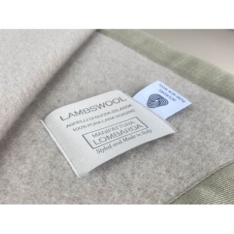 Manta de lana de lino beige de pura lana virgen 2