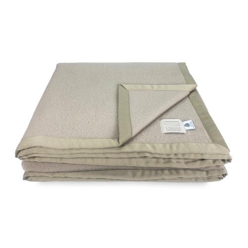 COPERTA in lana LAMBSWOOL Beige LINO Matrimoniale 2 Piazze