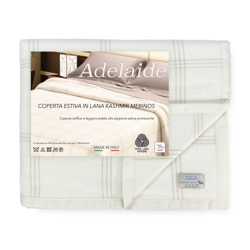 Manta de verano Adelaide Lana Merino y Cachemira – 3 Tallas – Made in Italy
