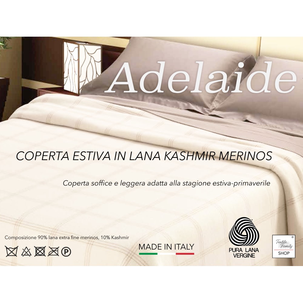 Coperta Estiva Adelaide Lana Merino e Kashmir – 3 Misure – Made in Italy