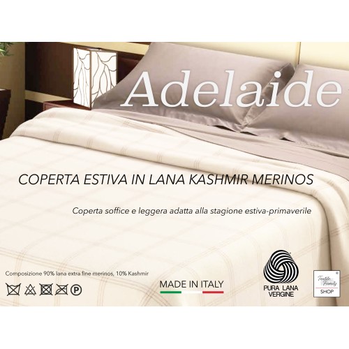 Adelaide Summer Blanket Merino and Kashmir Wool – 3 Sizes – Made in Italy