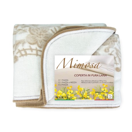 COPERTA Invernale IN PURA LANA MIMOSA-ANIROS Made in Italy