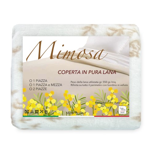 COUVERTURE D’hiver EN PURE LAINE MIMOSA-ANIROS Made in Italy