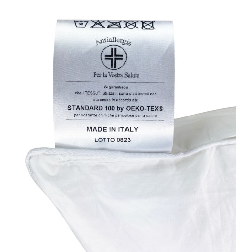 GOOD NIGHT Feather Effect Hypoallergenic Pillow in Microspheres Made in Italy